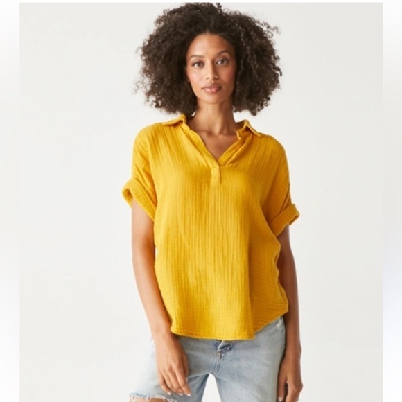 Michael Stars Gigi Gauzy Popover Top - Picture 1 of 5
